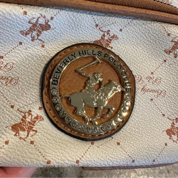 Beverly Hills Polo Club Fanny Pack White and Brown Adjustable Waist Size O/S - Picture 2 of 8